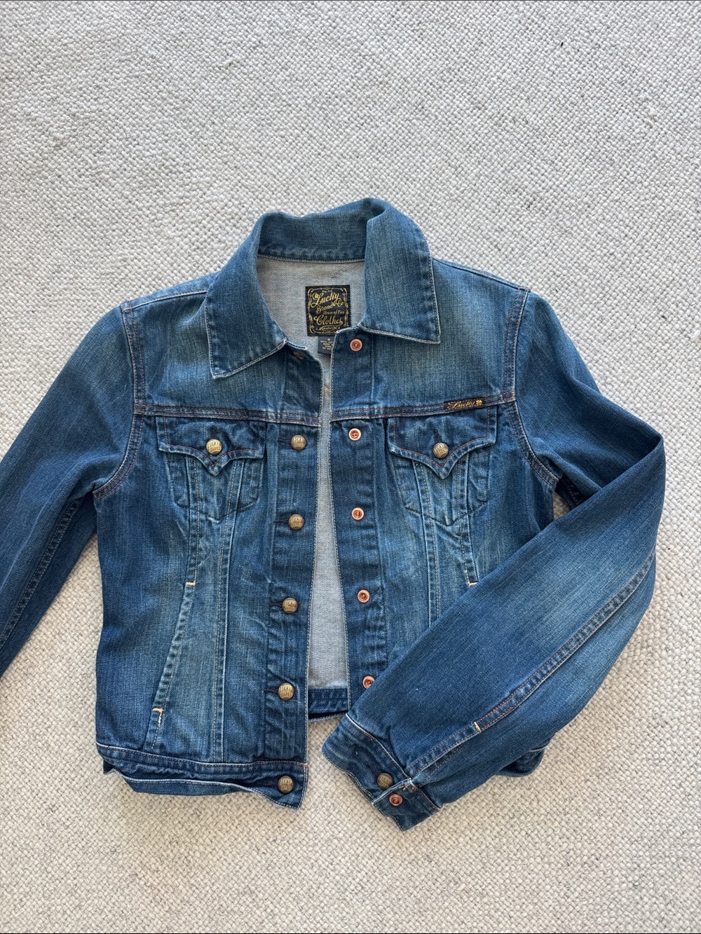 Lucky Brand Blue Denim Jean Jacket 100% cotton